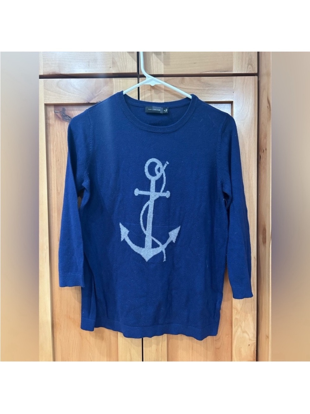 The limited Navy Blue Anchor cardigan sweater nautical preppy Medium M